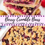 Buttery oatmeal crumbles and sweet, juicy berries make these Mixed Berry Crumble Bars impossible to resist. These bars use the same mixture for the oatmeal base and crumble topping, then the middle is a juicy layer of strawberries, blueberries, raspberries & blackberries that tastes just like summer. #crumble #fruitcrumble #berries #fruitcrisp #mixedberry #desserts #recipes #easy #bars