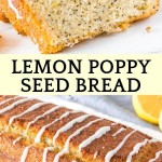 This lemon poppy seed bread is moist and tender with a fresh, sunshine-y lemon flavor. The poppy seeds add a delicious crunch, and the sweet, tangy lemon flavor makes it the perfect treat to remind you of springtime. #lemonloaf #lemonbread #lemonpoppyseed #lemonpoppyseedbread #recipes #loaves #breads #easy #summer #spring #poppyseeds