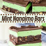 These delicious Mint Nanaimo Bars are the perfect twist on the classic, Canadian treat. Completely no-bake, they have a chewy chocolate base, layer of mint buttercream, and chocolate topping. #mint #chocolate #nobake #nanaimobars #mintnanaimobars #nobake #chocolate #bars #canadian #recipe #easy #classic