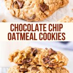 These soft and chewy oatmeal chocolate chip cookies are made with brown sugar, old fashioned oats, chopped walnuts & lots of chocolate chips for the perfect bakery-style cookie. You'll love how easy they are to make #oatmealchocolatechipcookies #chocolatechipcookies #oatmealcookies #easyrecipes #cookies #kids #chewy #easy #cookies #recipe from Just So Tasty