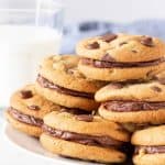 Plate of chocolate chip sandwich cookies