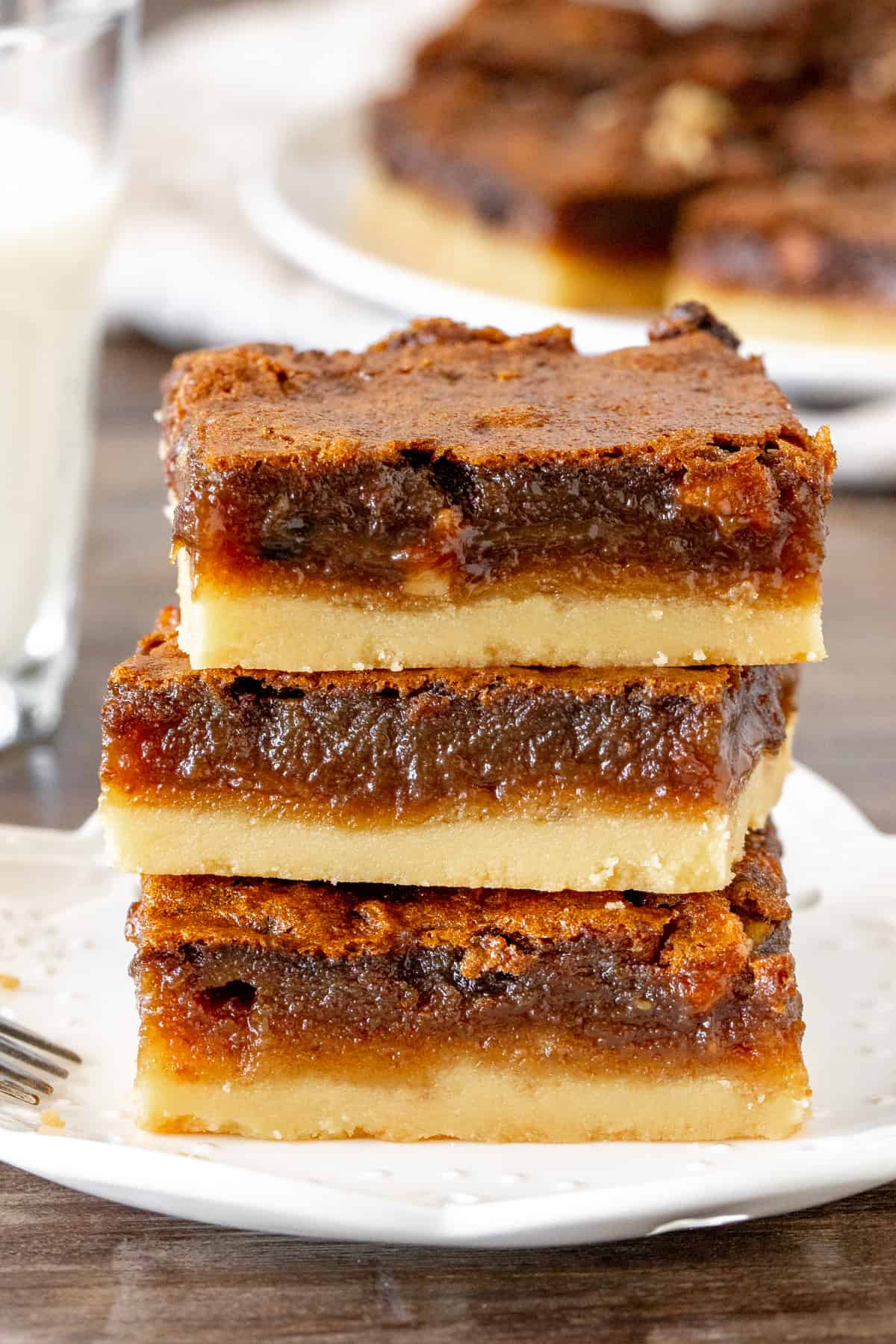 Stack of 3 butter tart squares
