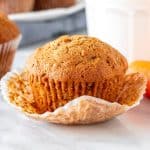 Carrot cake muffin with muffin paper