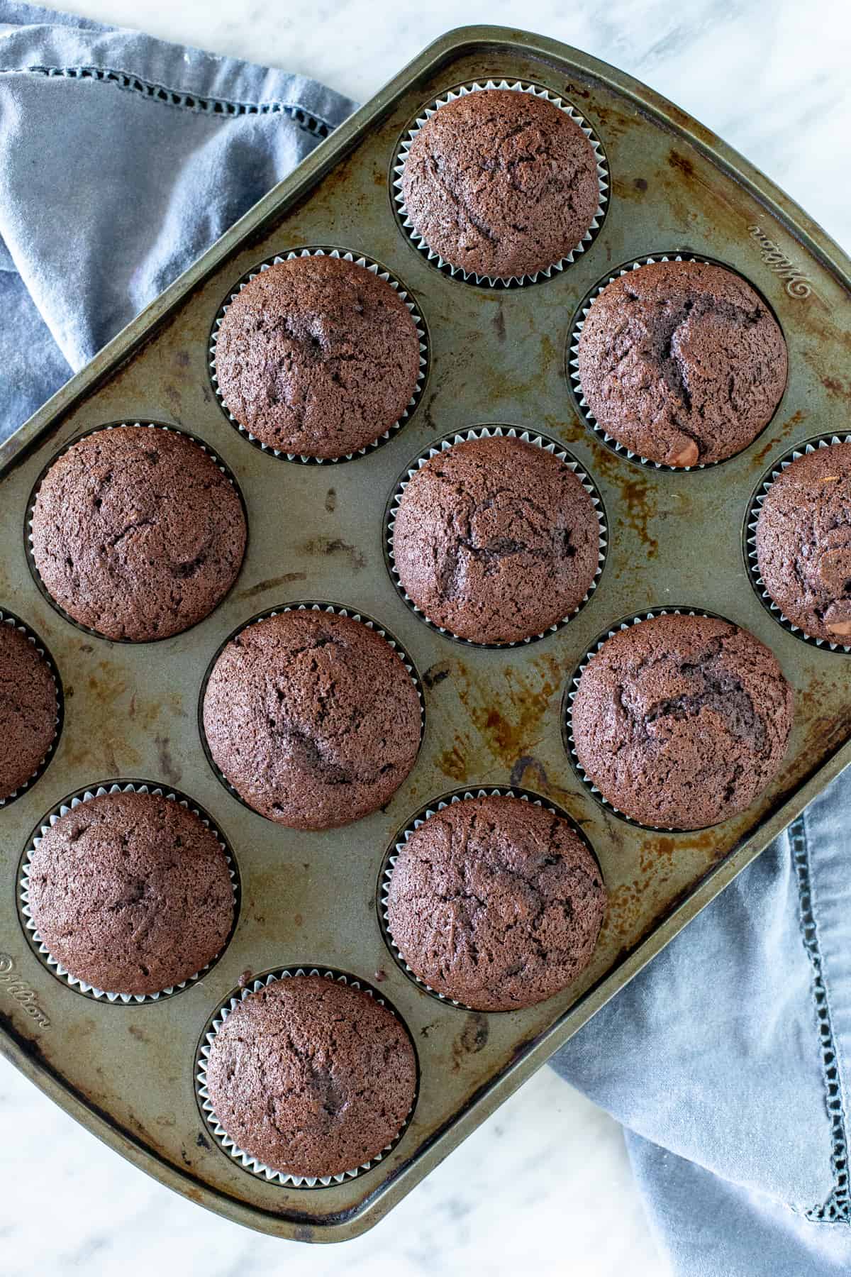 Pan of 12 chocolate muffins