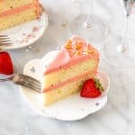 2 slices of strawberry champagne cake