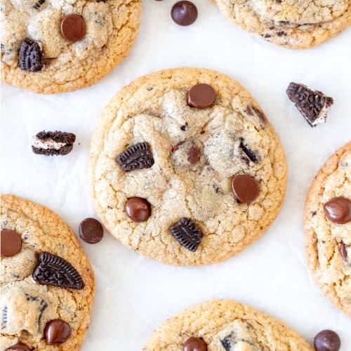 Oreo chocolate chip cookies, from above