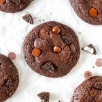Chocolate cookies made with Oreo pieces and chocolate chips