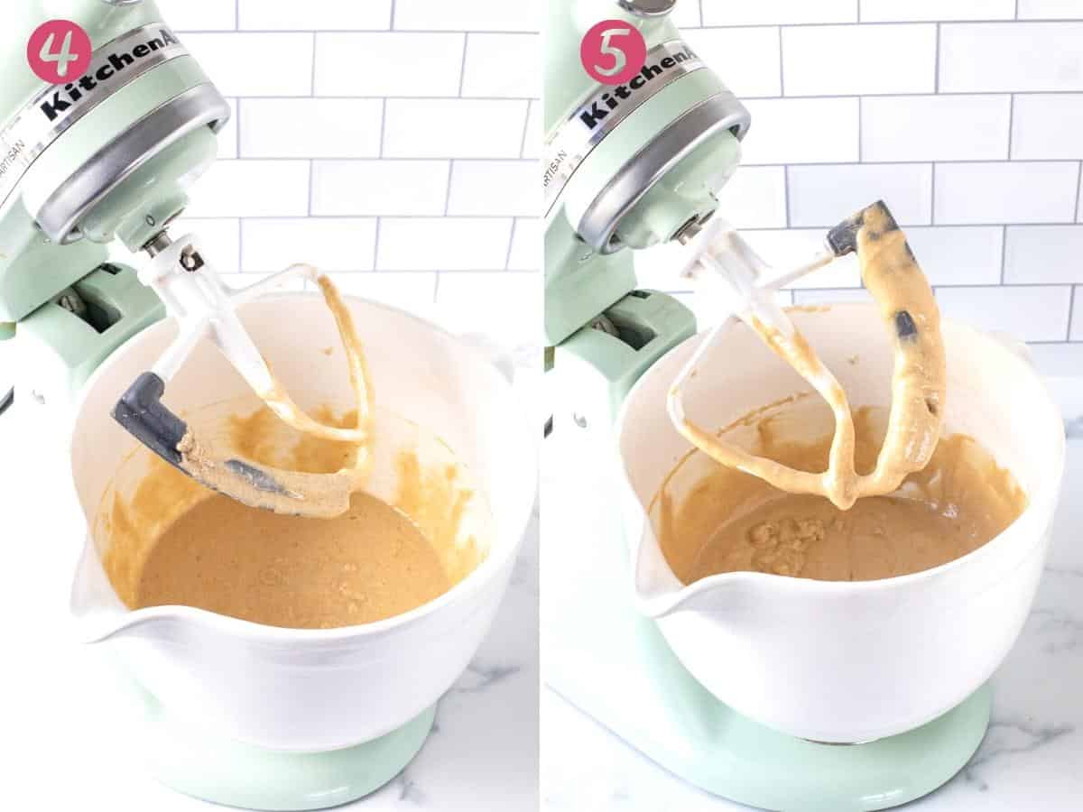 2 steps of making coffee bundt cake