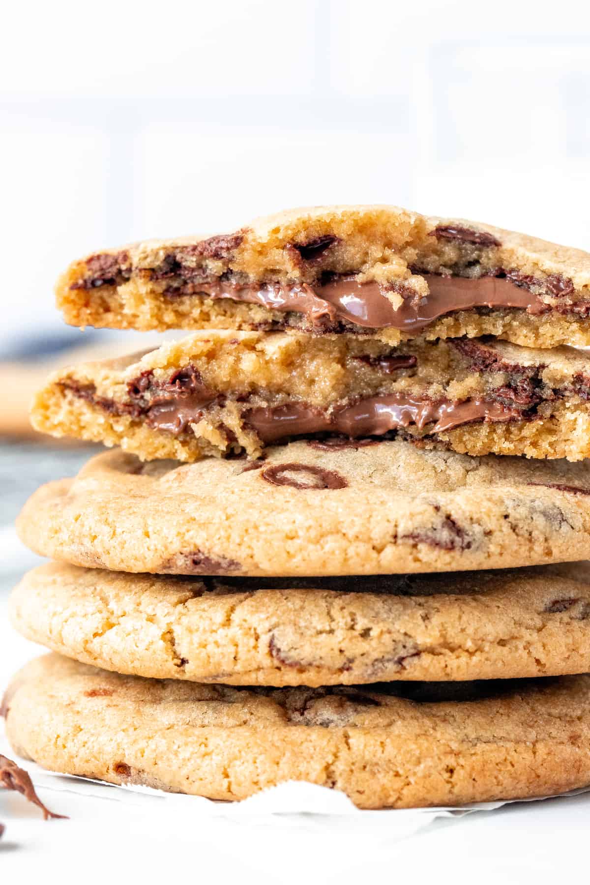 Stack of Nutella stuffed cookies