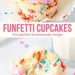 These funfetti cupcakes are the ultimate treat for birthdays and celebrations. They're light and fluffy with a soft crumb and a delicious vanilla flavor. Filled with sprinkles and piled high with frosting - this recipe is way better than any boxed mix!