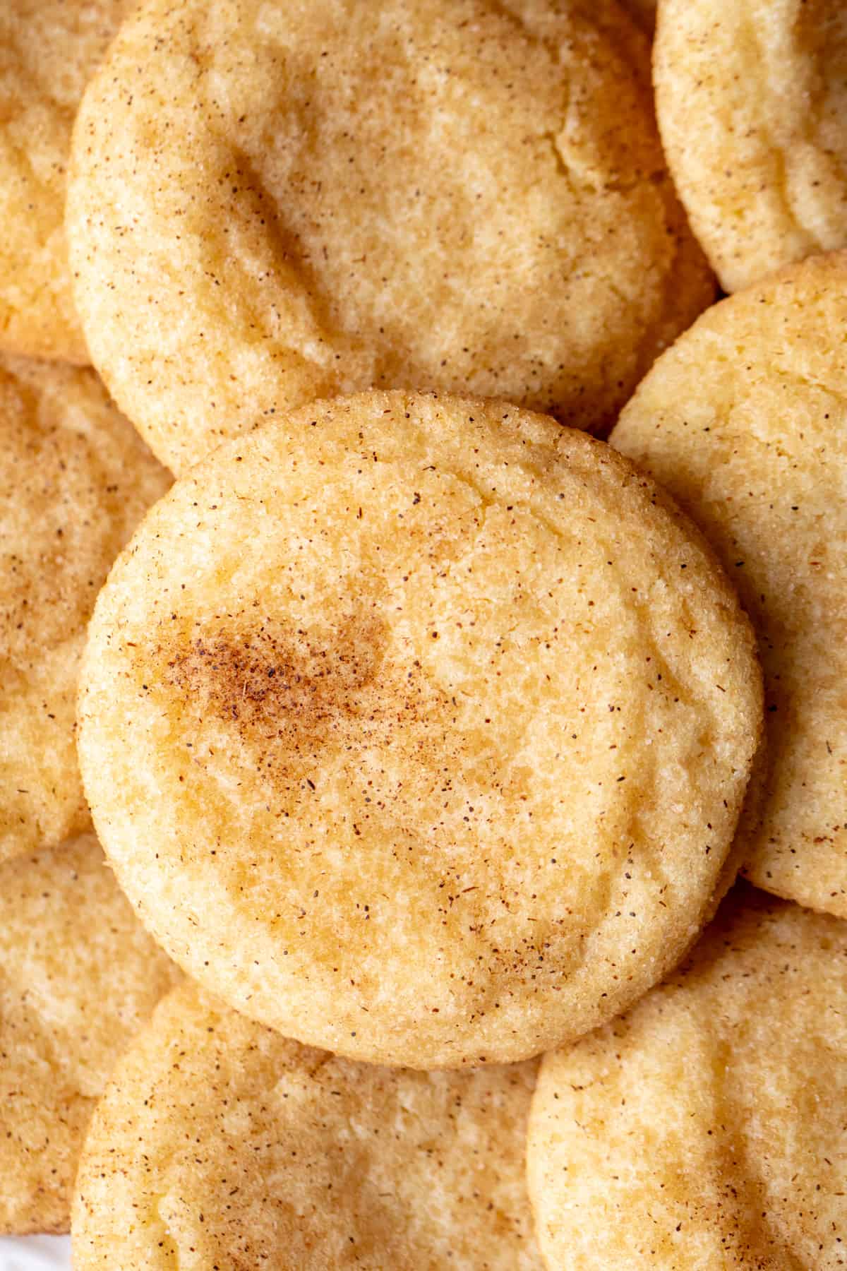Snickerdoodle cookies, piled on top of each other