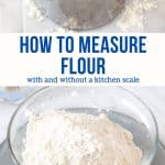 Correctly measuring flour is key for baking success. Too much flour and baked goods can end up dry and crumbly. If you're not sure what a recipe means when it says to "measure the flour correctly" - here's a simple tutorial on how to measure flour correctly. #measureflour #flour #baking #bakingtips #bakinghelp