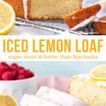 This lemon loaf is moist and tender with beautiful golden edges and the most delicious lemon flavor. Topped with lemon glaze for an easy lemon loaf cake that's so much better than Starbucks. It's delicious with your morning coffee or as simple, no stress dessert. #lemonloaf #lemonbread #glazedlemonloaf #starbucks #moist #quickbread #recipe from Just So Tasty