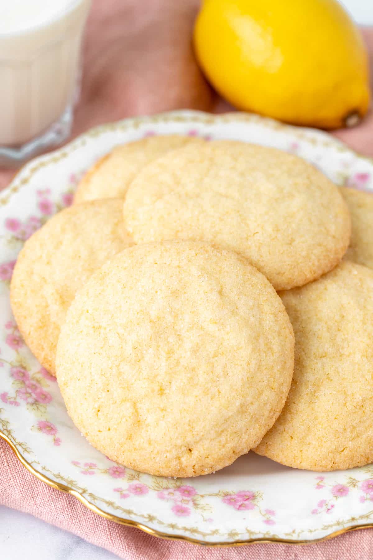 Plate of lemon sugar cookies