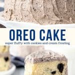 This Oreo cake is fluffy, delicious and perfect for cookies and cream lovers. It has layers of moist vanilla cake with Oreo pieces mixed into the batter. The Oreo frosting is absolutely to die for - super creamy and with the perfect Oreo flavor. This cake is made entirely from scratch and can be made as a 2-layer, 3-layer or 9x13 inch cake. #oreocake #layercake #cookiesandcream #recipe #cookiesandcreamcake from Just So Tasty