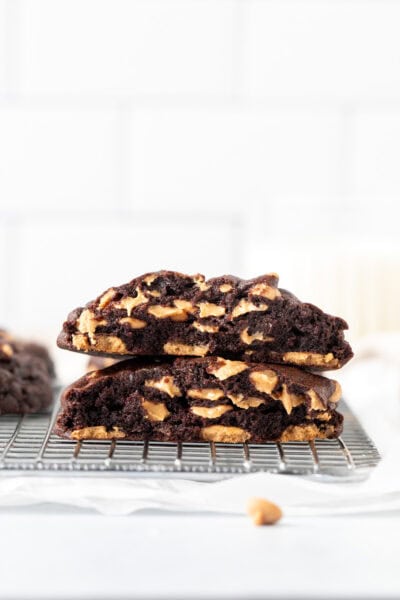 Dark Chocolate Peanut Butter Chip Cookies - Just so Tasty