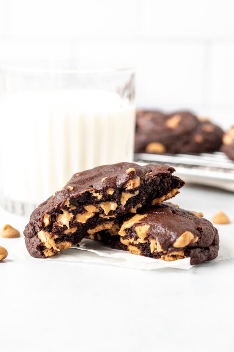 Dark Chocolate Peanut Butter Chip Cookies - Just so Tasty