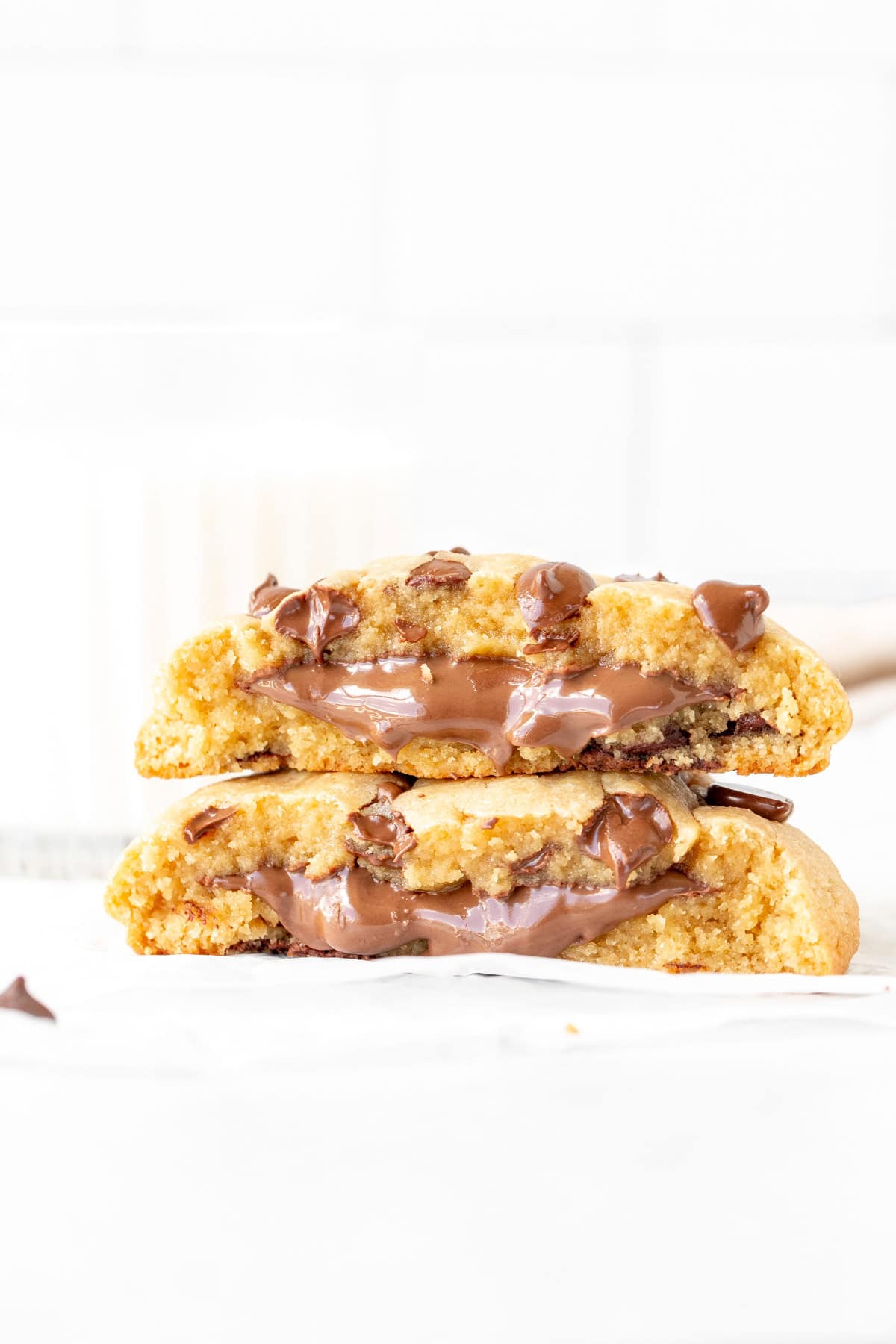 Nutella Stuffed Single Serving Chocolate Chip Cookie - Just so Tasty