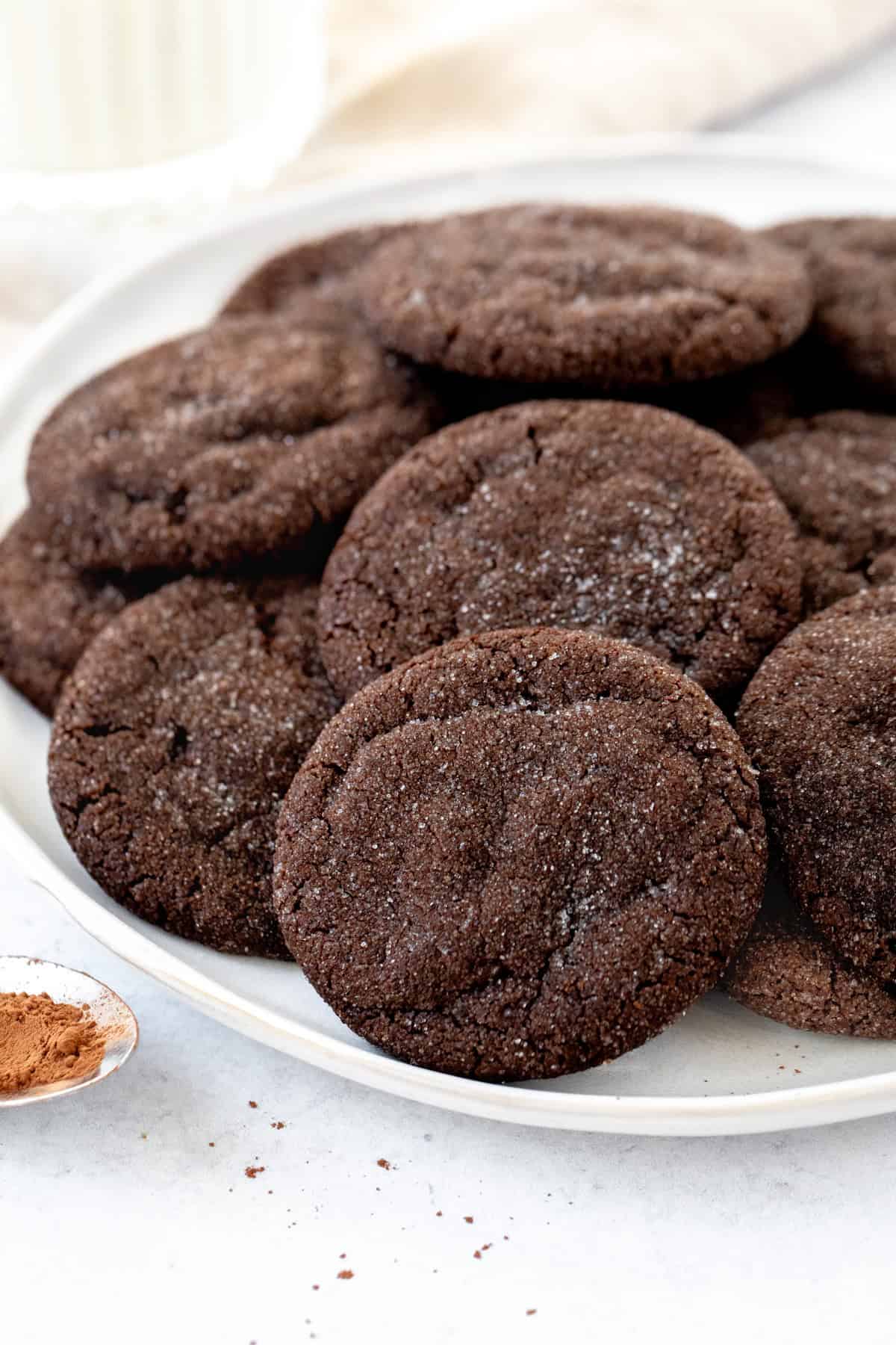 Plate of chewy rolled sugar cookies