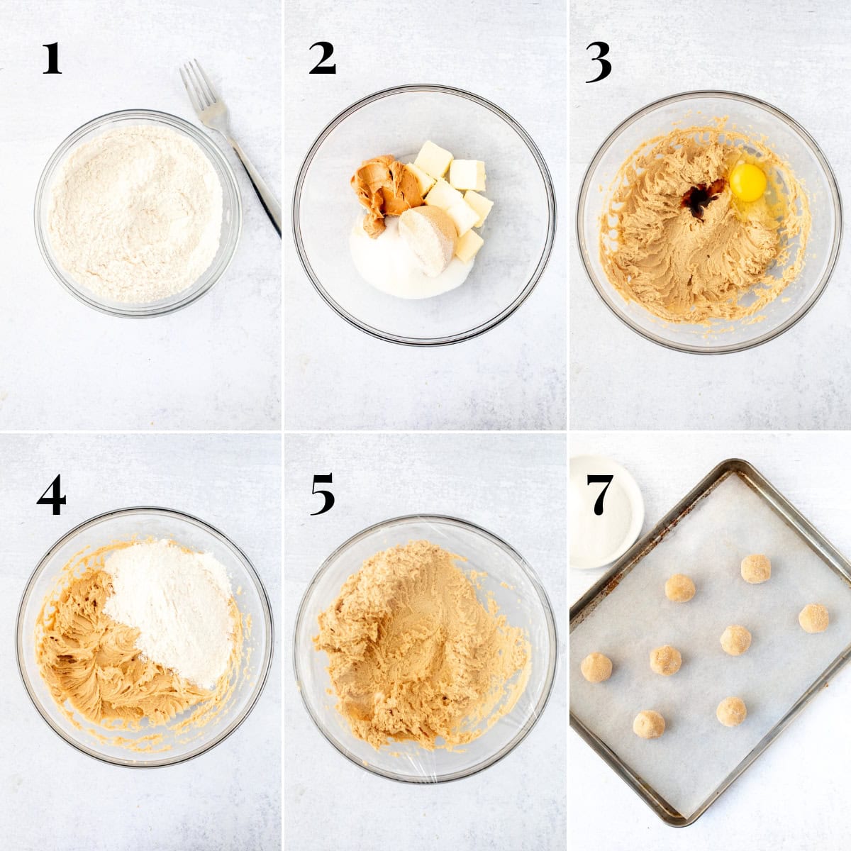Step by step photos of making peanut butter cookie dough