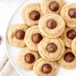 Plate of peanut butter blossom cookies