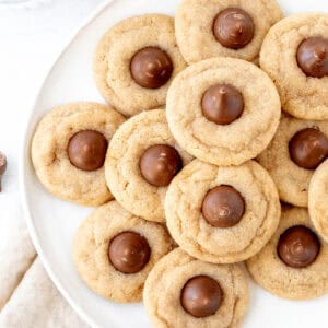 Plate of peanut butter blossom cookies