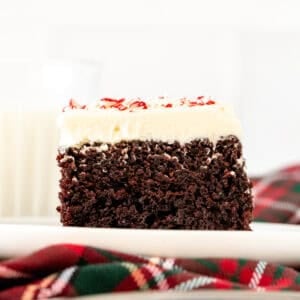 Slice of peppermint bark cake