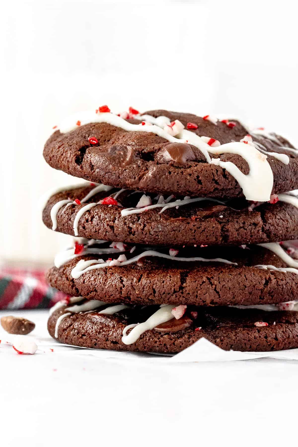 Stack of peppermint mocha cookies