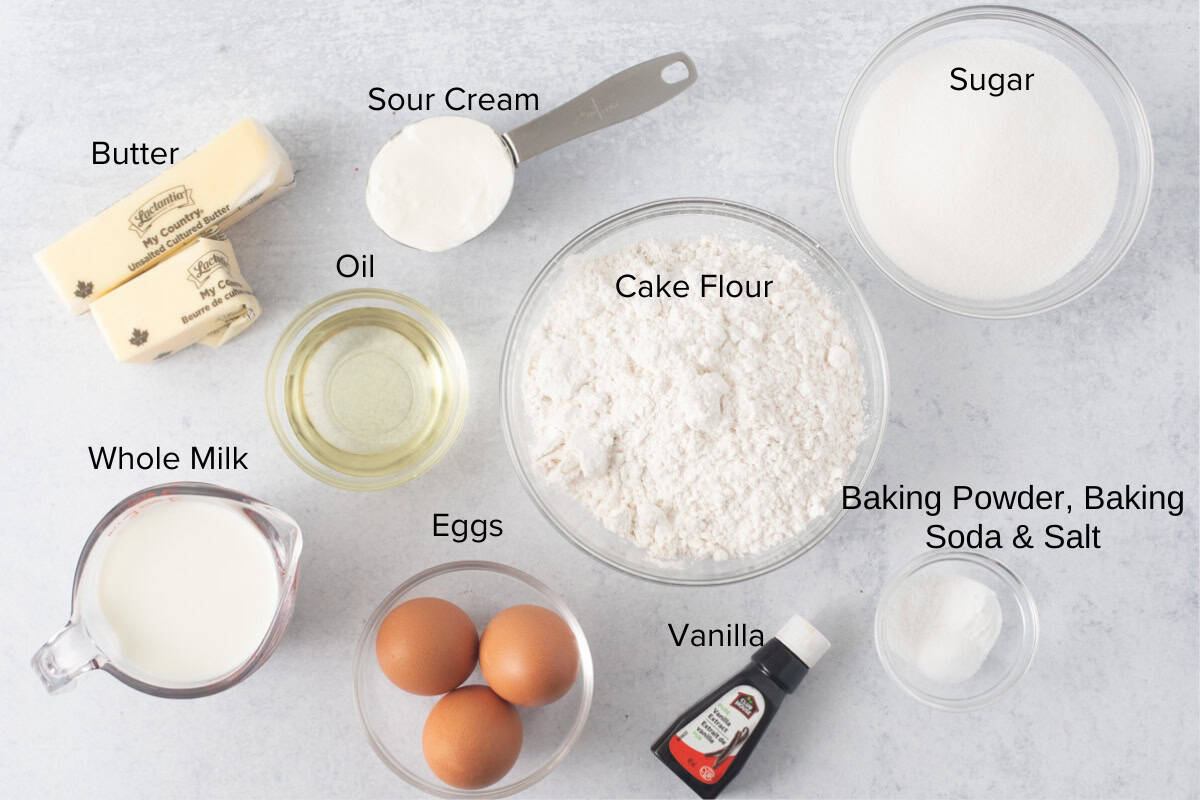 Ingredients for Vanilla Sheet Cake