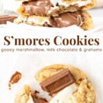 Chewy chocolate chip cookies made with milk chocolate and graham crackers, then stuffed with gooey marshmallow - these s'mores cookies are impossible to beat
