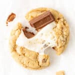 S'mores cookie, broken in half