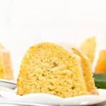 slice of lemon zucchini bundt cake