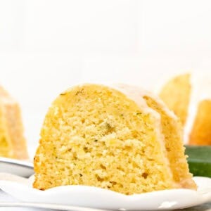slice of lemon zucchini bundt cake