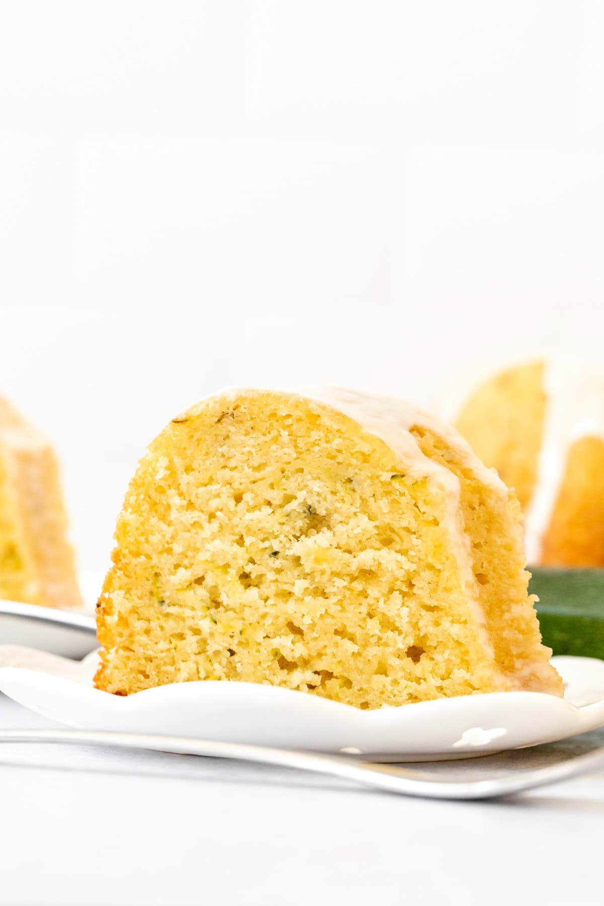 Slice of lemon zucchini cake