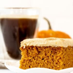 slice of pumpkin spice latte cake